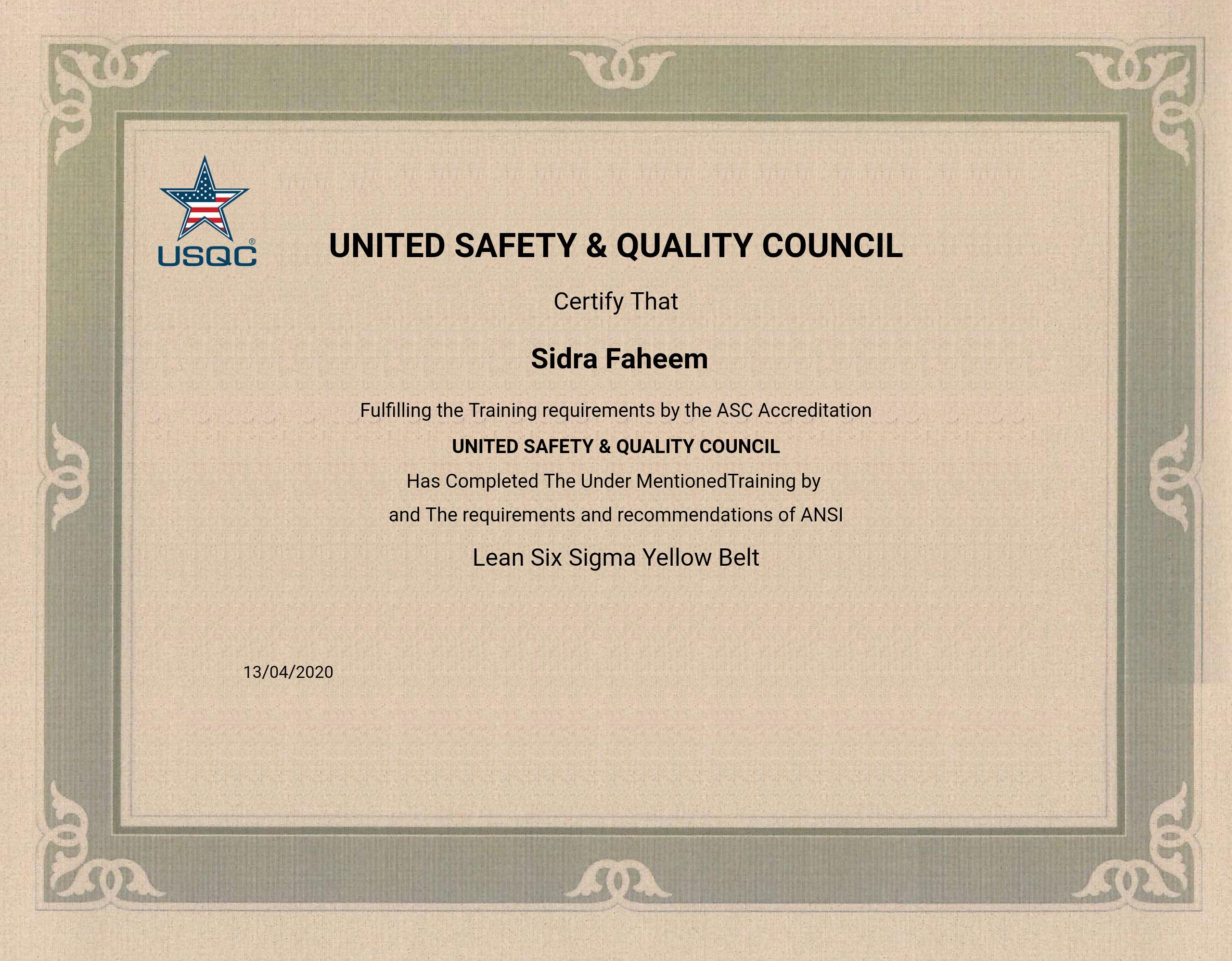 Certificate